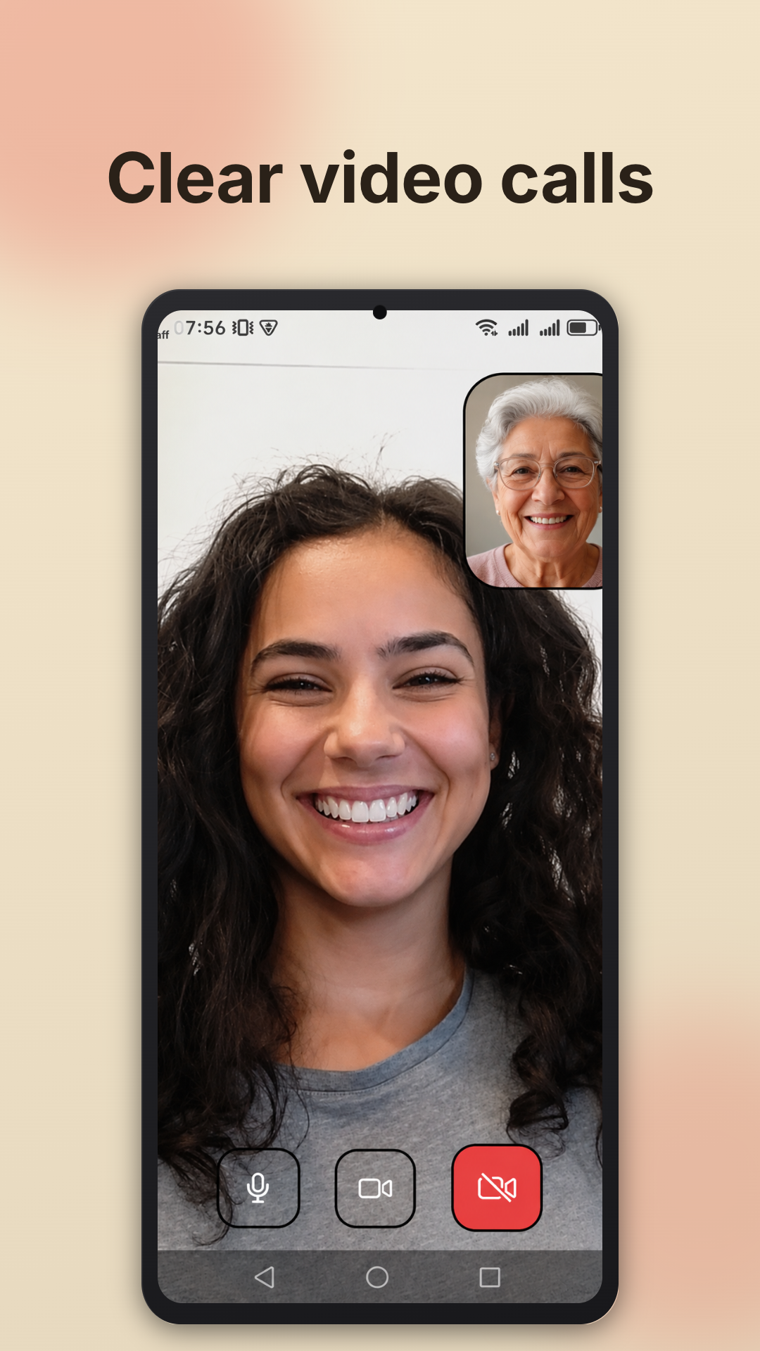 A clear family video call